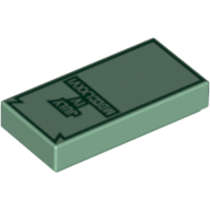 Tile 1 × 2 with Dark Green 'JULY IV MDCCLXXVI' Print Sand Green
