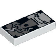 Tile 1 × 2 with Tarot Tower Card Print White