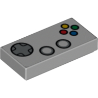 Tile 1 × 2 with Computer Gamepad Print Hellblaugrau