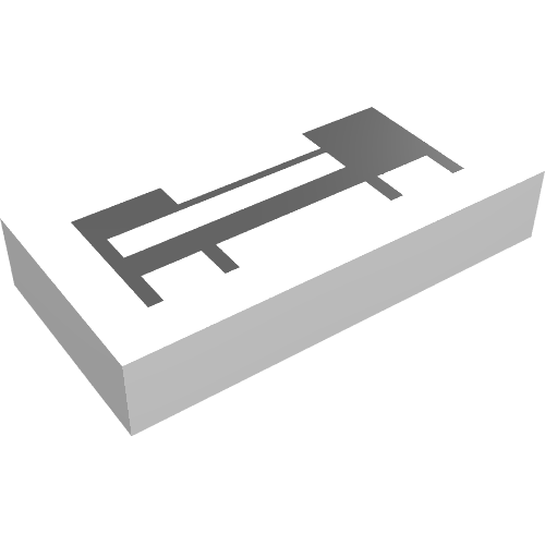 Tile 1 × 2 with Bed Print Weiß