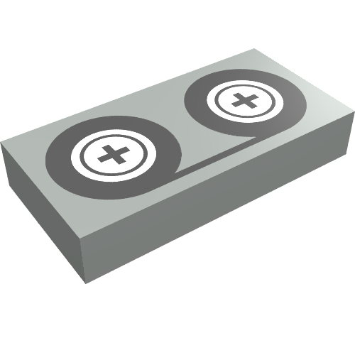 Tile 1 × 2 with Video Tape and Reels Print