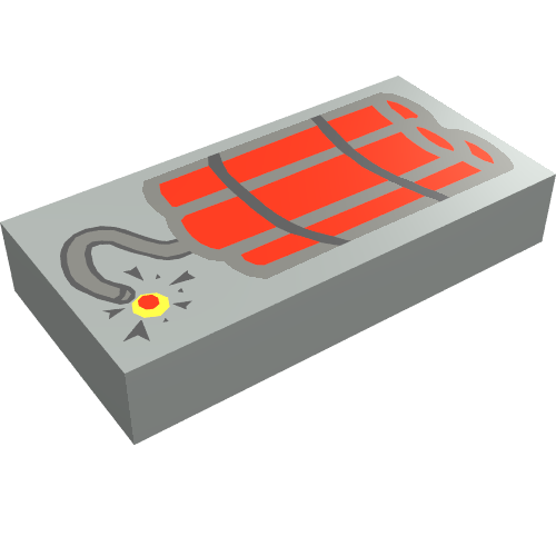 Tile 1 × 2 with Dynamite Print
