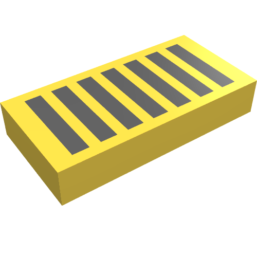 Tile 1 × 2 with Black Grill Print Gelb