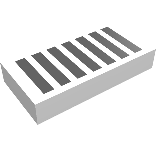 Tile 1 × 2 with Black Grill Print White