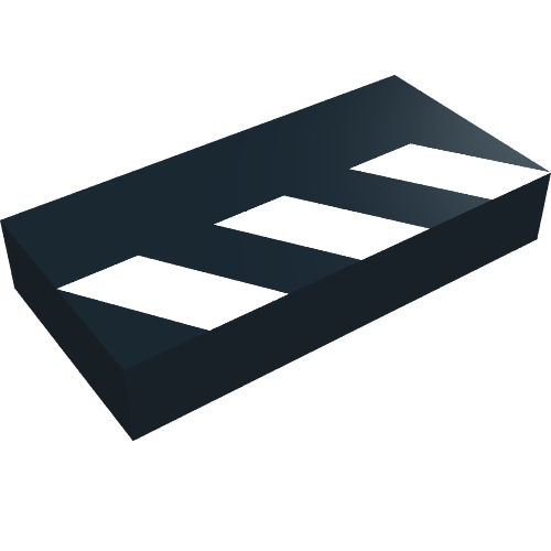 Tile 1 × 2 with Partial White Stripes Print Schwarz