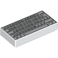 Tile 1 × 2 with Computer Keyboard Standard Print White