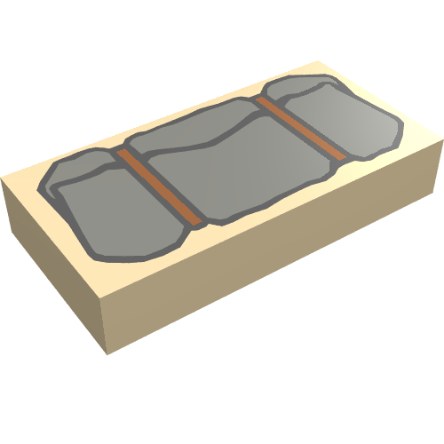 Tile 1 × 2 with Dark Gray Bedroll Print Tan