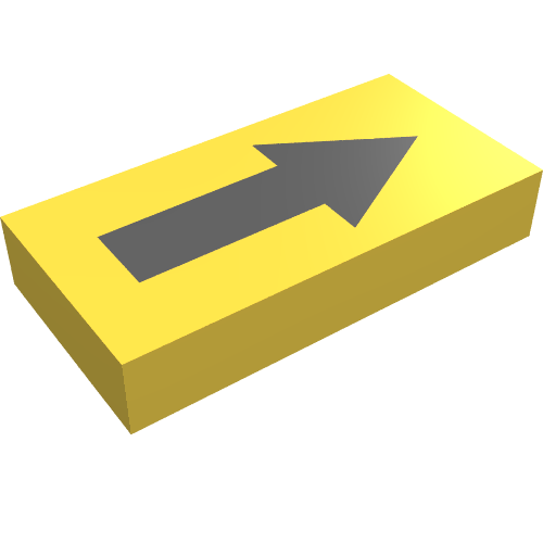 Tile 1 × 2 with Long Black Arrow Print Yellow