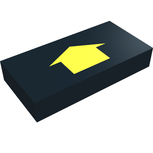 Tile 1 × 2 with Arrow Short Yellow without Black Border Print Schwarz