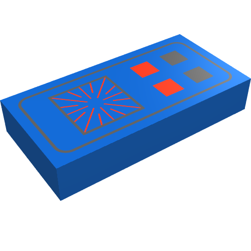 Tile 1 × 2 with Space Computer Print Blue