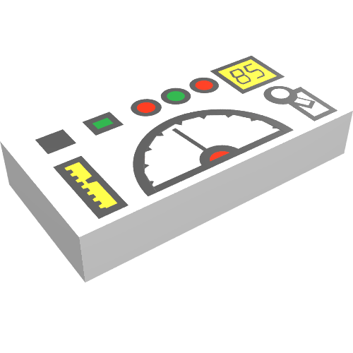 Tile 1 × 2 with Telemetry Panel Print White