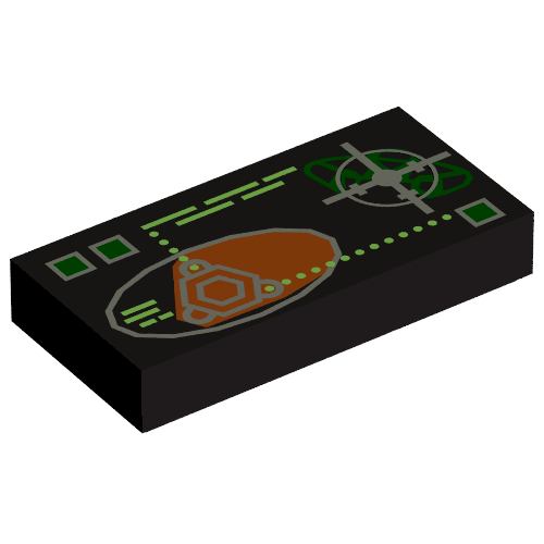 Tile 1 × 2 with Mars Orbit Display Print Black