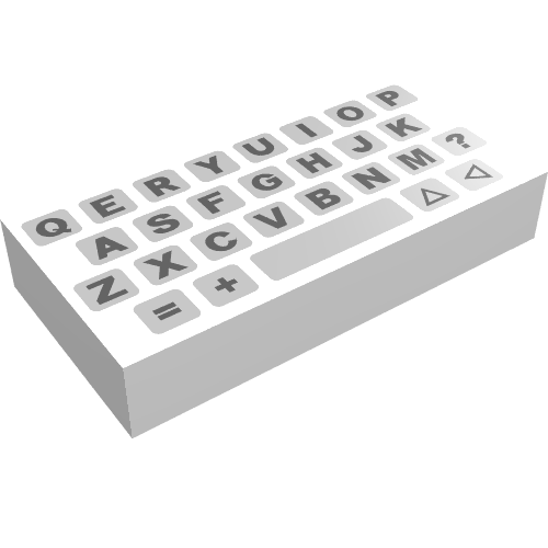 Tile 1 × 2 with Simple Computer Keyboard Print
