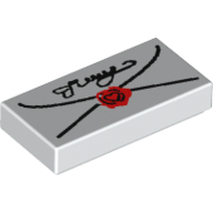 Tile 1 × 2 with Letter with Script and Seal Print