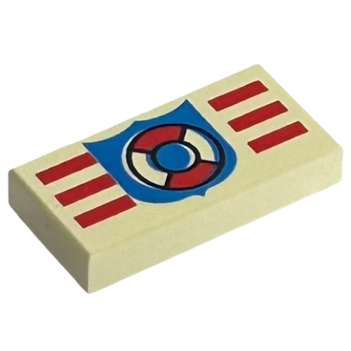 Tile 1 × 2 with Coast Guard Print White