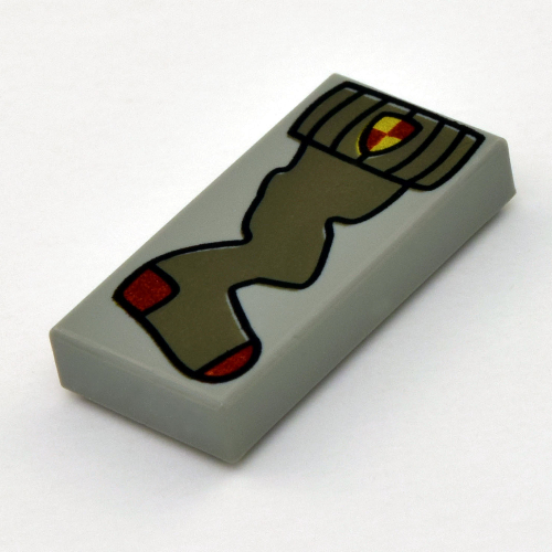 Tile 1 × 2 with Crooked Sock Print Hellgrau