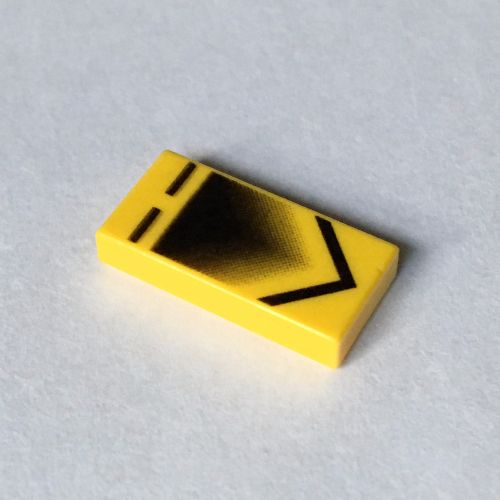 Tile 1 × 2 with Slave I Engine Chevron Print [7153] Yellow