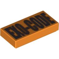 Tile 1 × 2 with Engraved Code for Exo-Force Orange