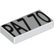 Tile 1 × 2 with 'PA7 70' Print White