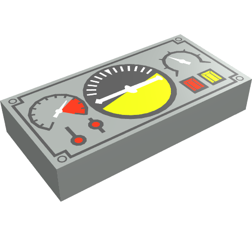 Tile 1 × 2 with Avionics Black and Green Print in Hellgrau