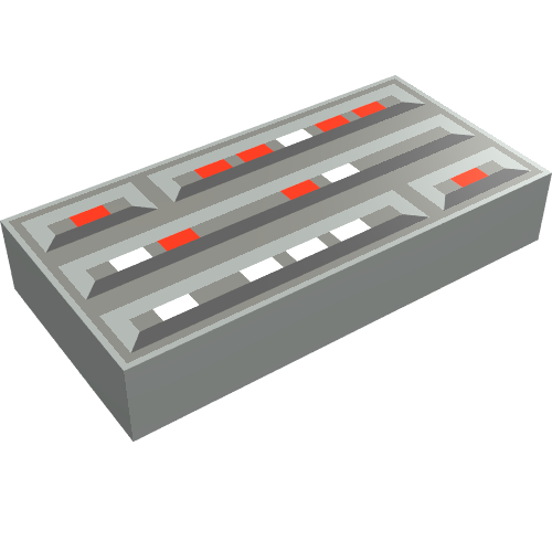 Tile 1 × 2 with Stylised Computer Console Print Hellgrau