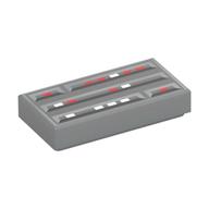 Tile 1 × 2 with Stylised Computer Console Print Hellblaugrau