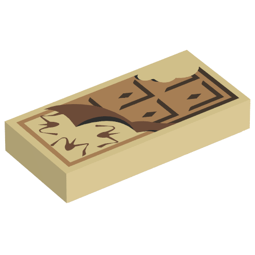 Tile 1 × 2 with Chocolate Bar Print Tan