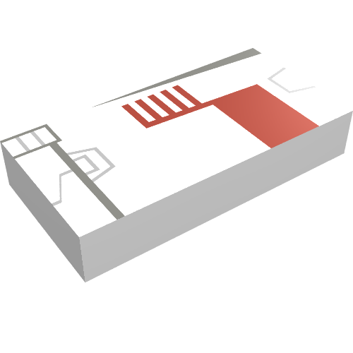 Tile 1 × 2 with X-wing Fighter Right Print White