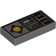Tile 1 × 2 with Joystick and Vehicle Control Panel Print Dunkelblaugrau