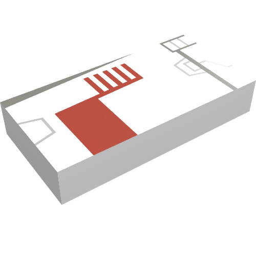 Tile 1 × 2 with X-wing Fighter Left Print White