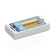 Tile 1 × 2 with Smart Phone, Credit/Debit Card Screen print Weiß