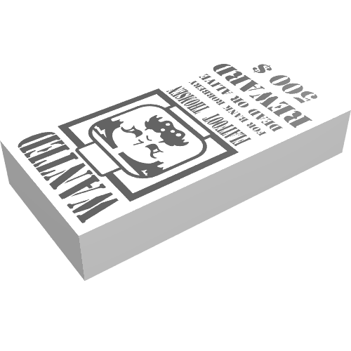 Tile 1 × 2 with 'Wanted - Flatfoot Thomsen' Print White