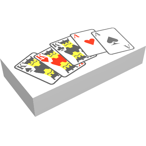 Tile 1 × 2 with Playing Cards Print White