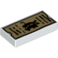 Tile 1 × 2 with Black Lines and Underwater Fish Bus Print [SpongeBob Bus Ticket] White