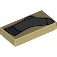 Tile 1 × 2 with Sock Print Beige