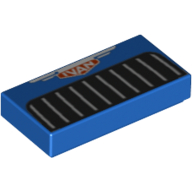 Tile 1 × 2 with 'IVAN' in Red Emblem and Grille Print Blue
