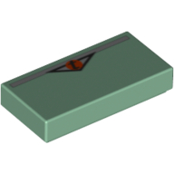 Tile 1 × 2 with Triangle and 't' Print (Petrov Trunkov) Sand Green