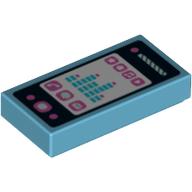 Tile 1 × 2 with Smart Phone with Phone, Mail, Speech Bubble, Star, Flower, Note, Play Button and Sound Level Print