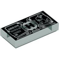 Tile 1 × 2 with Hero Factory HUD / Wrist Computer Print Trans-Light Blue