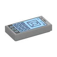 Tile 1 × 2 with Cell Phone with '81%' and Minifig on Screen Print