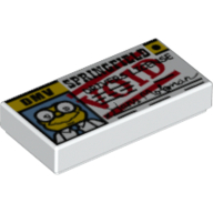 Tile 1 × 2 with Hans Moleman Drivers License "VOID" Print Weiß