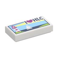 Tile 1 × 2 with Lighthouse, Sailboat and 'I Heart HLC' Print