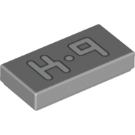 Fliese 1 × 2 mit 'K-9' Druck Hellblaugrau
