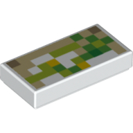 Tile 1 × 2 with Minecraft Golem Skin Print White