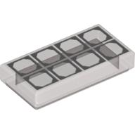 Tile 1 × 2 with Silver Squares print Transparent-Braun