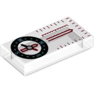 Tile 1 × 2 with Compass Print Transparent