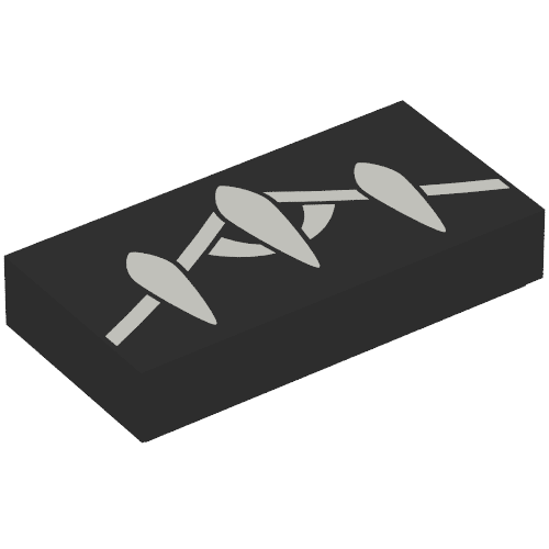 Tile 1 × 2 with Black Panther Arm Print Black