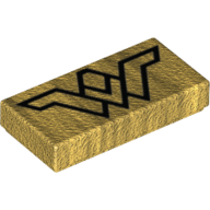 Tile 1 × 2 with Wonder Woman Print Pearl Gold