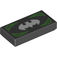 Tile 1 × 2 with Batman Logo Money Voucher Print Black