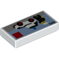 Tile 1 × 2 with Classic Policeman Car Set Box print White